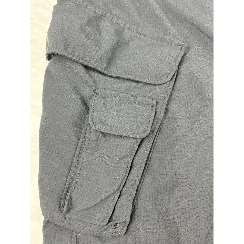 Under Armour Mens Size 36 Cargo Shorts Black Gray Ripstop Outdoor Hiking Utility
